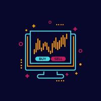 icône de vecteur de trading, de forex et de marché boursier