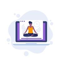 séance de yoga en ligne, illustration vectorielle vecteur