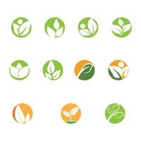 vert feuille illustration la nature logo plat conception modèle vecteur