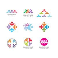 communauté, réseau et social logo gens conception vecteur