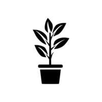 intérieur plante icône. noir intérieur plante icône sur blanc Contexte. illustration vecteur