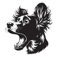 illustration de une surpris Anglais springer épagneul chien visage dans noir et blanc vecteur