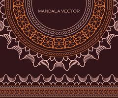 illustration de fond de mandala cool, de couleur marron, idéale pour le matériel de conception d'invitations, les affiches du ramadan, les bannières, le yoga et les supports promotionnels vecteur