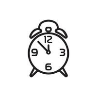alarme l'horloge ligne icône, concept illustration, contour symbole, signe conception. vecteur
