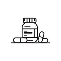 médicament bouteille et tablette bouteille icône . symbole illustration conception. vecteur