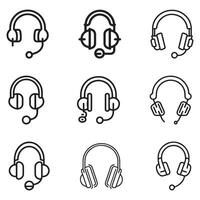 écouteurs ligne icône, concept illustration, contour symbole, signe conception. vecteur
