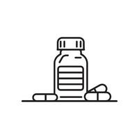 médicament bouteille et tablette bouteille icône . symbole illustration conception. vecteur