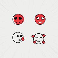 ensemble de cœur emoji cœur Icônes , l'amour symbole icône ensemble, l'amour symbole vecteur