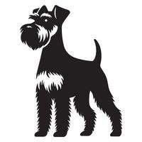 miniature schnauzer permanent et protecteur illustration dans noir et blanc vecteur