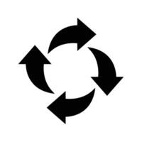 recycler symbole, tournant flèche, cycle icône vecteur