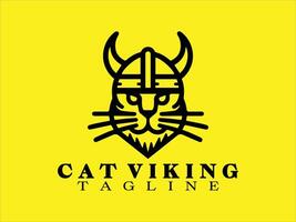lignes viking chat logo vecteur