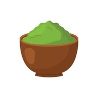 matcha poudre vert thé dans bol tasse dessin illustration vecteur
