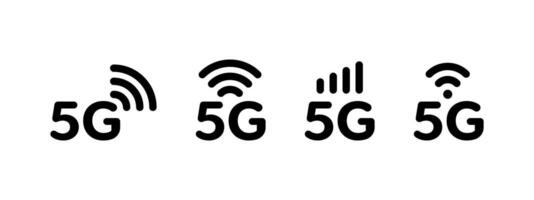 5g Icônes. réseau sans fil La technologie Icônes vecteur