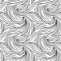 abstrait texture Contexte modèle de griffonnage sans couture ondulé ligne courbe linéaire vague gratuit forme répéter modèle plat illustration conception noir sur blanc vecteur