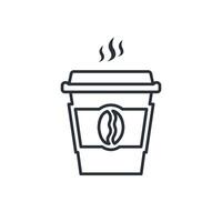 papier café tasse, chaud café ligne icône. vecteur