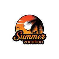 logo de vacances d'été vecteur