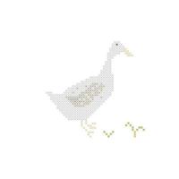 canard au point de croix art illustration vectorielle, broderie d'élément vecteur