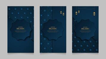 islamique arabe luxe social médias histoires collection modèle conception vecteur