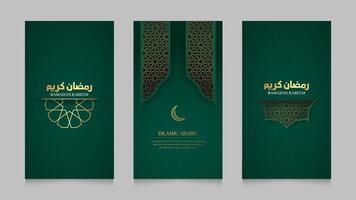 Ramadan kareem islamique arabe réaliste social médias histoires collection modèle conception vecteur