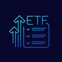 etf, icône de vecteur de ligne de fonds croissants