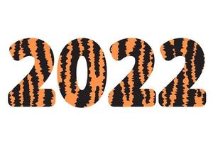 2022 année du design du tigre. Remplissage de texture de peau de tigre 2022. vingt vingt deux texture de tigre noir et orange. vecteur