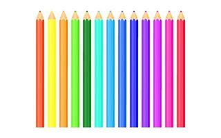 illustration vectorielle. un ensemble de crayons de couleur. vecteur