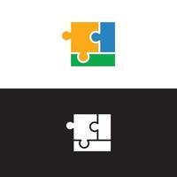 modèle de logo de conception stylisée de puzzle vecteur