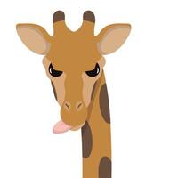 marrant girafe visage plat vecteur