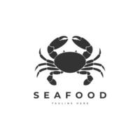 Crabe logo ,fruit de mer logo vecteur