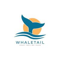 baleine queue logo modèle vecteur