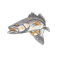 tacheté truite pêche illustration logo image t chemise vecteur