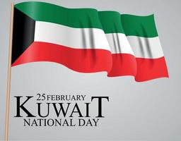 25 février conception de modèle d'arrière-plan de la fête nationale du Koweït pour carte, bannière, affiche ou flyer. illustration vectorielle vecteur