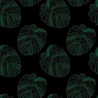 abstrait tropical monstera feuille de fond transparent. illustration vectorielle vecteur