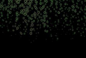 couverture vectorielle vert foncé avec petites et grandes étoiles. vecteur