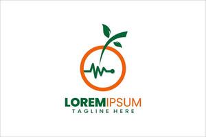 moderne plat unique fruit médicament logo modèle et minimaliste fruit médicament logo modèle conception vecteur