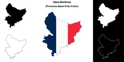 alpes-maritimes département contour carte ensemble vecteur