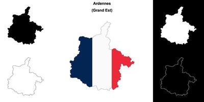 ardennais département contour carte ensemble vecteur