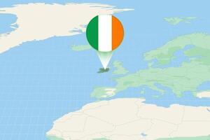 carte illustration de Irlande avec le drapeau. cartographique illustration de Irlande et voisin des pays. vecteur
