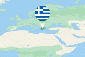 carte illustration de Grèce avec le drapeau. cartographique illustration de Grèce et voisin des pays. vecteur
