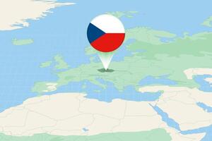carte illustration de tchèque république avec le drapeau. cartographique illustration de tchèque république et voisin des pays. vecteur