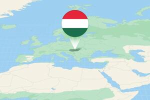 carte illustration de Hongrie avec le drapeau. cartographique illustration de Hongrie et voisin des pays. vecteur