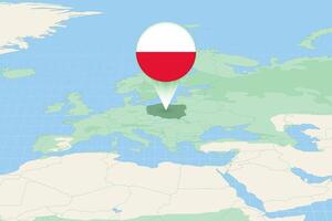 carte illustration de Pologne avec le drapeau. cartographique illustration de Pologne et voisin des pays. vecteur