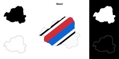 Séoul Province contour carte ensemble vecteur