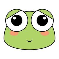 mignonne kawaii grenouille emoji icône vecteur