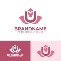 lettre u fleur logo, pour affaires en relation à fleur avec u initiales vecteur