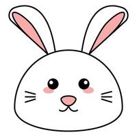 mignonne kawaii lapin emoji icône vecteur