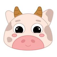 mignonne kawaii vache emoji icône vecteur