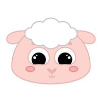 mignonne kawaii mouton emoji icône vecteur