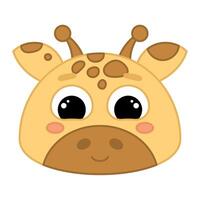 mignonne kawaii girafe emoji icône vecteur
