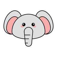 mignonne kawaii l'éléphant emoji icône vecteur